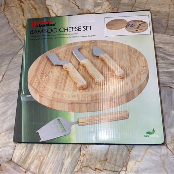 Bamboo Cooking Board Cheese Knife Set new - Picture 1 of 3